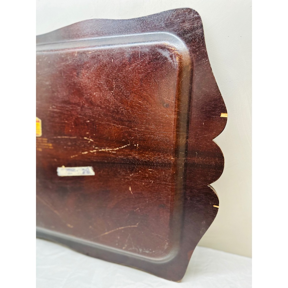 Vintage SE Overton Genuine Mahogany Bentwood Serving Tray Scalloped Edge 441 - Picture 8 of 9